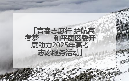 青春志愿行 护航高考梦——和平团区委开展助力2025年高考志愿服务活动
